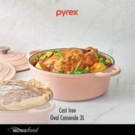PYREX Oval Cast Iron Casserole Panci Sup 3L - Tahan Panas Hingga 260℃ / Oven & Kompor Safe Cookware