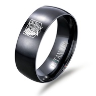 Anime Rings for Men Aot Anime Boys Shingeki No Kyojin Band Ring Titanium Steel Mens Eren Yeager Boy