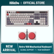8BitDo Retro Mechanical Keyboard, BT/2.4G/USB-C Hot Swappable Gaming Keyboard with 108 Keys, Dual Su