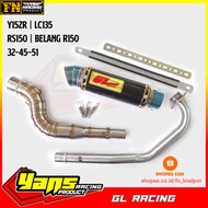 Gl RACING EXHAUST / GL RACING EKZOS BLACK / EXHAUST Y15ZR / LC135 / RS150 / BELANGR150
