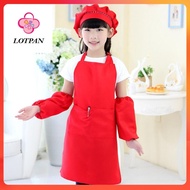 LOTPAN 3-Piece Set Apron Suitable For Cooking Chefs Kindergarten Children Aged 3-13 Years