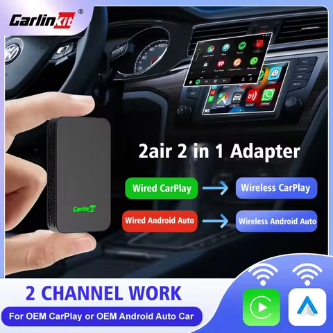 Carlinkit 5 2air Mini Ultra Wireless CarPlay Android Auto Wireless Box 2in 1 Adapter 2-Channel Work 