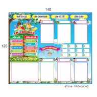 Trang trí lớp học Tiểu học-THCS- BẢNG TIN LỚP 018 (KT 140X120)