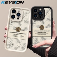 KEYSION Retro Flower Case for iPhone 15 Pro Max 15 Plus Soft Silicone Shockproof Phone Back Cover for iPhone 13 14 Pro Max