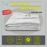 [TW] Mattress Protector w/ Comfortable Microfibre Fabric Quilted/ Washable Mattress Protector- White