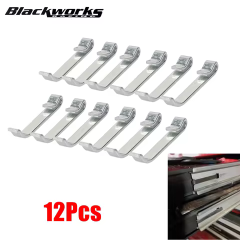 12Pcs Drawer Slide Rail Fixing Clip Tool Box Drawer Slide Retaining Keeper Clips For Napa Mac Matco 