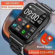 2024 New ECG+PPG Blood Sugar Smart Watch Men Health Monitor Heart Rate Blood Pressure Watch IP68 Waterproof Sports Smartwatch