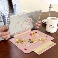 เคส iPad พับแบบ Y อะคริลิคใส Butter Bear มีที่ใส่ปากกา รองรับ Gen9 Air6 Air7 Pro11 2025