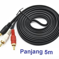 QUALITY 35mm To 2 RCA AV 5 Meter o Aux Cable o To RCA 5M Gold Speaker