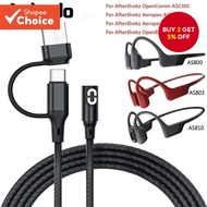 2-in-1 Shokz Charging Cable / Charger for AfterShokz Aeropex AS800/Shokz OpenRun Pro/OpenRun/OpenRun