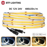 BTF-LIGHTING COB LED Strip DC 12V/24V 480LEDs/m Flexible High Density LED Light Strip