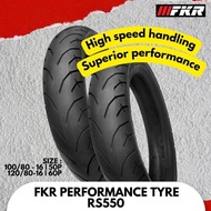 TAYAR MOTORSIKAL FKR RS550 RS550R RS550F TUBELESS TYRE 100/80-16, 120/80-16 (BUNGA TAJAM PATTERN)