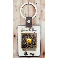 QR Code Display keychain style kayu/custom/
