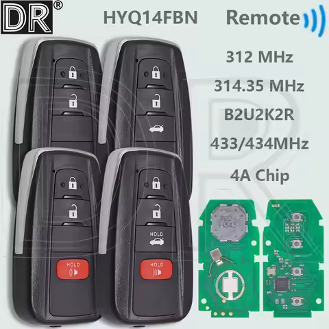 DR HYQ14FBN 4A Chip USA Brizal Market 8990H-12010 312-314MHz B2U2K2R 434MHz Car Remote Key For Toyot