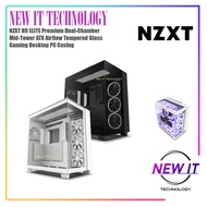 NZXT H9 ELITE Premium Dual-Chamber Mid-Tower ATX Airflow Tempered Glass Gaming Desktop PC Casing Case ( Black / White )