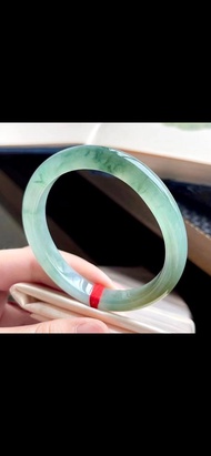 冰種翡翠天然翡翠玉鐲A玉手鐲 玉鈪 • 冰種黃綠飄花翡翠貴妃鐲