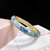 Retro style cloisonne bracelet enamel open middle thin bracelet Han Chinese clothing cheongsam Imper