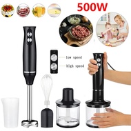 500W Electric Stick Hand Blender 4 In 1 Handheld Mixer 700Ml ใบมีดสแตนเลสผักเนื้อ Immersion ไข่ Whisk Juicer Set