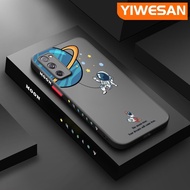 YIWESAN เคสกรณีสำหรับ Samsung Galaxy S20 FE 4G  S20 FE 5G เคสกรณีแฟชั่นน้ำแบรนด์นักบินอวกาศแบบบางขอบด้านข้าง F Rosted ใสฮาร์ดกรณีการออกแบบใหม่กันกระแทกซิลิโคนปลอกเต็มปกป้องกันกล้อง Softcase