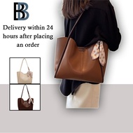 【Ready Stock】BlingBags#2498 Ladies Fashion Tote Bag Large Capacity Shoulder Bag PU Leather Bag Class