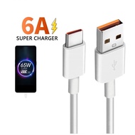 6A Super Fast Charging 65W Fast Charger Type C Data USB Cable Android 1M for Samsung OPPO Xiaomi Huawei Realme