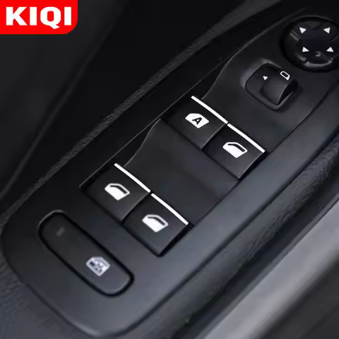 KIQI ABS Chrome Case for Citroen C5 C4 C-Quatre Window Switch Button Sequins Protection Cover Trim S