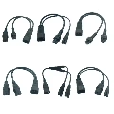 IEC 320 C14 Male Plug To 2XC13 C5 C7 C8 C13 Female Y Type Splitter Power Cord,C14 To 2ways C13 Power