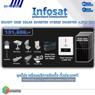 ชุดโซลาร์ ON/OFF Grid Solar HYBRID 4.2KW with 24V 100AH Battery Deep Cycle  (บริการติดตั้งพร้อมชุดสิ