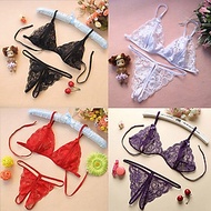 Set Bikini Áo Ngực 2 Dây Không Gọng Và Quần Lót Nữ Lọt Khe Thêu Ren Nhiều Màu Gợi Cảm SB02 Freesize 