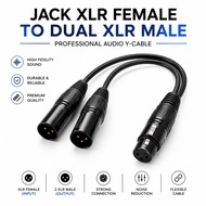 XLR female jack cable to dual XLR male XLR branch cable