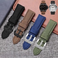 20mm 22mm 24mm 26mmCanvas Nylon Leather Watchband Needle Buckle Watch Strap for Panerai Watch seiko Diesel CITIZEN Watch Strap