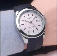 Jam Tangan Pria SEIKO Original Analog Tggl Aktf Tali Rubber Karet Waterproof