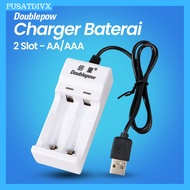 DOUBLEPOW BATTERY CHARGER 2 SLOT BATTERY AAA AA