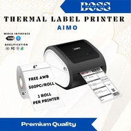 AIMO Thermal Label Printer A6 Waybill Label USB Bluetooth AWB Airway Bill (Support All OS)