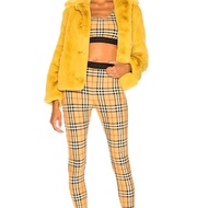 BURBERRY英國黑標薑黃色人造皮草外套