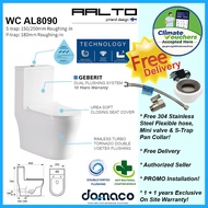 [CLIMATE VOUCHER $300] Aalto AL8090 Geberit Toilet Bowl Rimless Double Vortex Flushing with Anti Bac