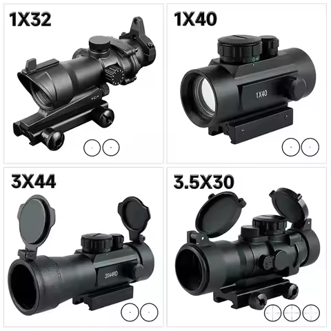 Red Green Dot Sight 3X44/3.5X30/1X30/1X40 Tactical Adjustable Optic Reflex Riflescope Compact Metal 