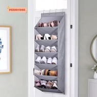 PEONYTWO Hanging Storage Bag, Foldable Space Saver Shoe Rack, Large Deep Pockets Closet Hanger  Fabric Hanging Shoe Organizer Closet