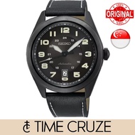 [Time Cruze] Seiko SRPC89 Automatic Black Stainless Steel Case Leather Strap Black Dial Men Watch SRPC89K SRPC89K1