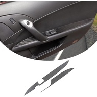 PIUGILH Real Carbon Fiber Interior Door Armrest Panel Trim Cover, Left & Right Side Front Door Handl