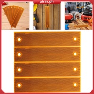6 Pcs Driveway Reflectors Trailer Reflective Cursor Fence Sheet 18.00X4.00X0.50CM Orange Acrylic  ui