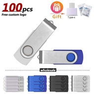 100 pcs/lot Free Logo Metal flash drive Pen Drive Flashdisk 4GB 8GB