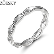 ZOESKY Simple Criss Cross Infinity 925 Sterling Silver Knot Ring  Wedding Band for Women Size 4-12