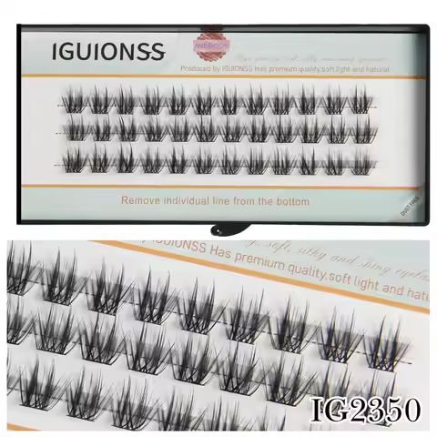 IGUIONSS OEM ODM Segmented Eyelash Extension DIY Natural Individual Lash Makeup Tools Soft Easy to O
