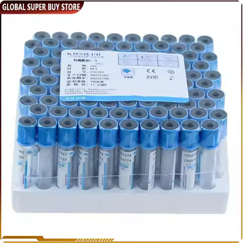 10ml/5ml/2ml Sterile Buffered Sodium Citrate 1：9 Blood Collection Coagulation Tubes 100pcs Plastic T