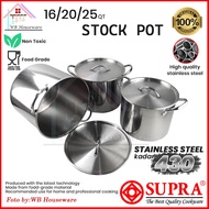 Supra stockpot 3 in 1 + stainless steel lid large steamer stockpot boiling pot/ pan set 16/20/25QT