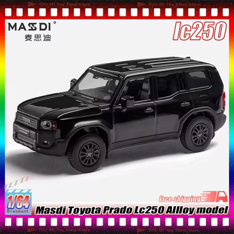 Alloy 1:64 Masdi Toyota Prado Lc250 Diecast Car Model Black White Off Road Suv For Collection Home D