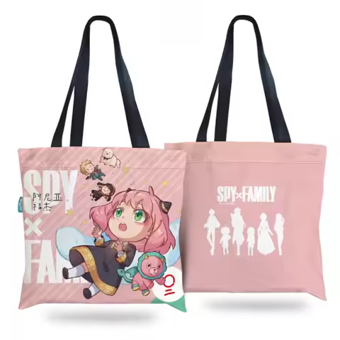 37.5x34.5CM Spy X Family Spy Family Anya Smug Yor Forger Loid Forger Bond Forger Black Shopping Bags