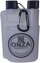 Onza Perfecta 8 oz Plastic liquor pour flask with 0.5 ounce shot glass dosage chamber, Natural HDPE 