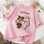 【crybaby 】Wanita T-shirt pendek tidur pendek berguling berguling berguling berguling berguling bergu